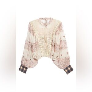 Free People Fiona Peasant Lace Blouse